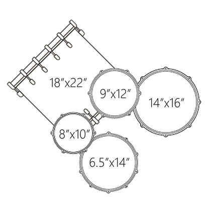 Dixon Spark Birch SPB522WW Drum Set 5 Piece Complete with Hardware Waves White