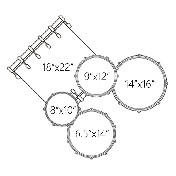 Dixon Spark Birch SPB522SB Drum Set 5 Piece Complete with Hardware Satin Black