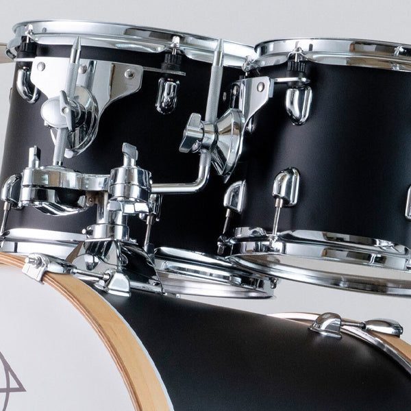 Dixon Spark Birch SPB522SB Drum Set 5 Piece Complete with Hardware Satin Black