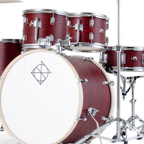 Dixon Spark SP522ARO Drum Set Complete Standard 5 Piece Drum Kit Bundle Oak Wrap
