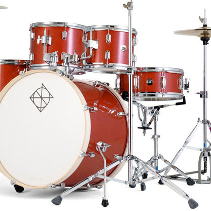 Dixon Spark SP522ACPS Drum Set Complete Standard 5 Piece Drum Kit Bundle Champagne Sparkle