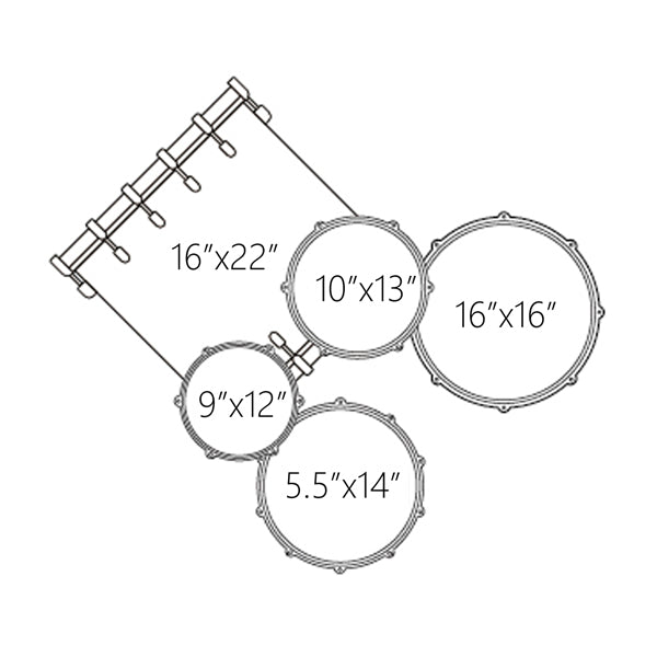 Dixon Spark SP522ACPS Drum Set Complete Standard 5 Piece Drum Kit Bundle Champagne Sparkle