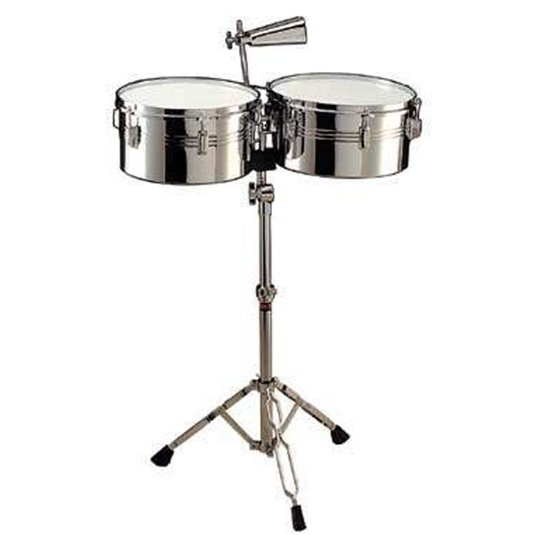 Dixon PDL2034 Timbales Set 13 Inch and 14 Inch Steel Shells with Stand (PDL 2034)