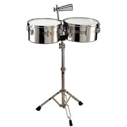 Dixon PDL2034 Timbales Set 13 Inch and 14 Inch Steel Shells with Stand (PDL 2034)