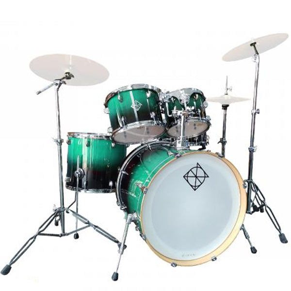 Dixon FS622 Fuse 6 Pieces Acoustic Drum Kit Set - Green Ice Fade