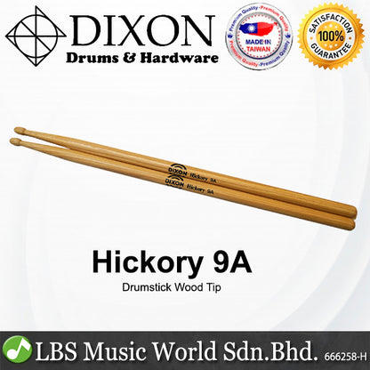 Dixon Drumstick Hickory Series Wood Tip Drum Stick - 3A 7A 9A 11A 110A