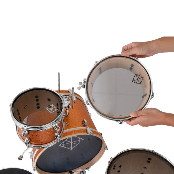 Dixon PODJSP516PK Jet Set Plus 5 Pieces Acoustic Drum Kit Set  - Orange Sparkle