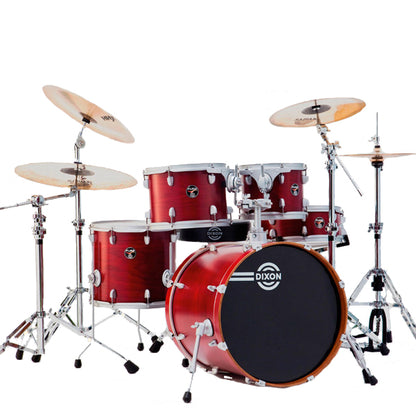Dixon FS522 FS520 Fuse 5 Pieces Acoustic Drum Kit Set - Candy Red Fade