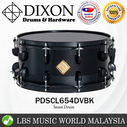 Dixon PDSCL654DVBK 6.5 X 14 Inch Classic Black Coated Snare Drum - Division Black Maple