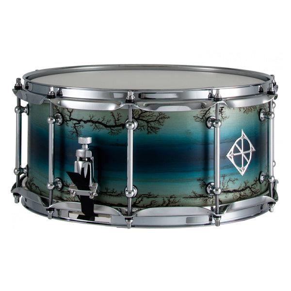 Dixon PDSAN654EA 6.5 X 14 Inch Artisan Chrome Hardware Snare Drum - Enchanted Electric Blue Burst