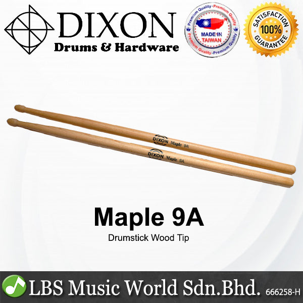 Dixon Drumstick Hickory Series Wood Tip Drum Stick - 3A 7A 9A 11A 110A