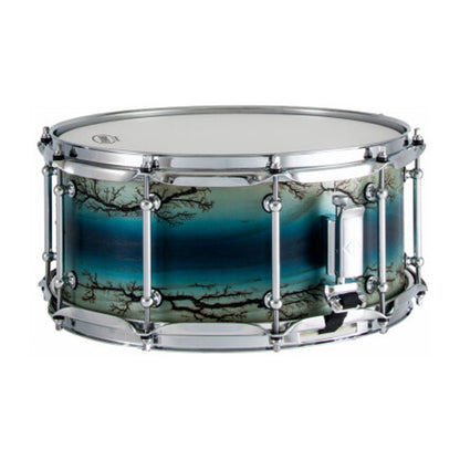 Dixon PDSAN654EA 6.5 X 14 Inch Artisan Chrome Hardware Snare Drum - Enchanted Electric Blue Burst