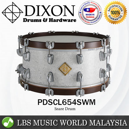 Dixon PDSCL654SWM 6.5 X 14 Inch Classic Maple Hoop Snare Drum - Sub Zero White
