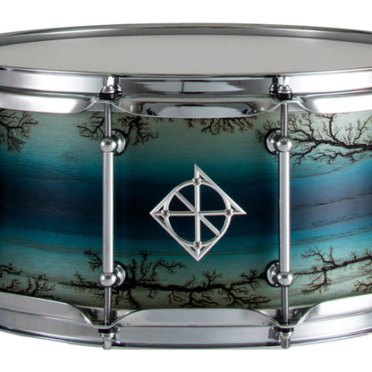Dixon PDSAN654EA 6.5 X 14 Inch Artisan Chrome Hardware Snare Drum - Enchanted Electric Blue Burst