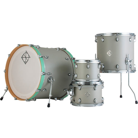 Dixon PODCSTM422 Cornerstone 4 Pieces Drum Kit Set Maple Shell - Satin Cement Grey (Drum Shell Pack)