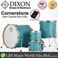 Dixon PODCSTM422 Cornerstone 4 Pieces Drum Kit Set Maple Shell - Satin Quetzal Blue (Drum Shell Pack)