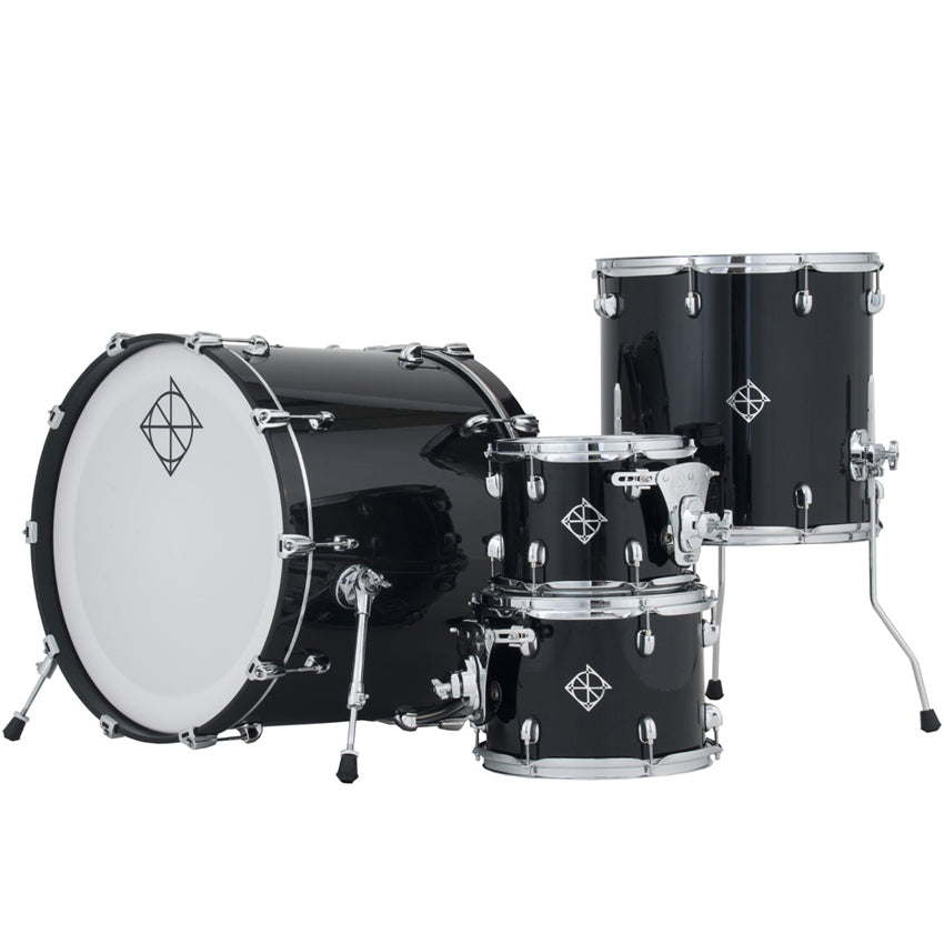 Dixon PODCSTM422 Cornerstone 4 Pieces Drum Kit Set Maple Shell - Piano Black Gloss (Drum Shell Pack)