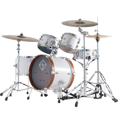 Dixon PODJ516PKSZW-WB Jet Set Plus 5 Piece Acoustic Hybrid 2 Side Drum Kit Set with Hardware Pack - Sun Zero White