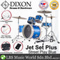 Dixon PODJ516PKSPB-WB Jet Set Plus 5 Piece Acoustic Hybrid 2 Side Drum Kit Set with Hardware Pack - Street Play Blue