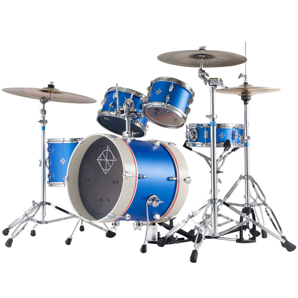Dixon PODJ516PKSPB-WB Jet Set Plus 5 Piece Acoustic Hybrid 2 Side Drum Kit Set with Hardware Pack - Street Play Blue