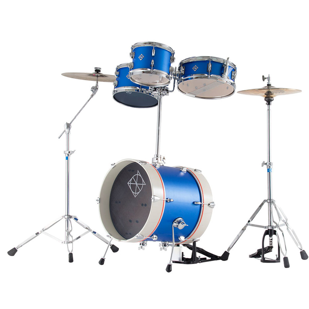Dixon PODJ516PKSPB-WB Jet Set Plus 5 Piece Acoustic Hybrid 2 Side Drum Kit Set with Hardware Pack - Street Play Blue