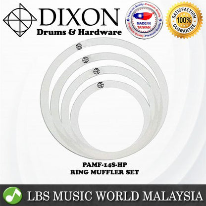 Dixon PAMF-14S-HP 4 pcs Drum Muffler Ring Set Tone Control Rings 12'',13",14'',16"
