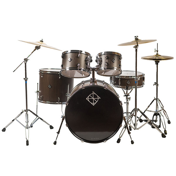 Dixon Soar Series 5 Piece Drum Kit Mahagony Shell 22" Kick with MS-X Istanbul Cymbal Set (Wenge Wood)