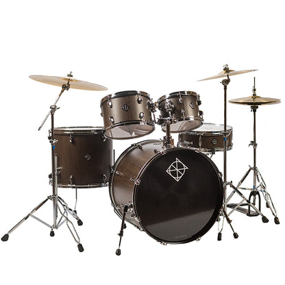 Dixon Soar Series 5 Piece Drum Kit Mahagony Shell 22" Kick with MS-X Istanbul Cymbal Set (Wenge Wood)