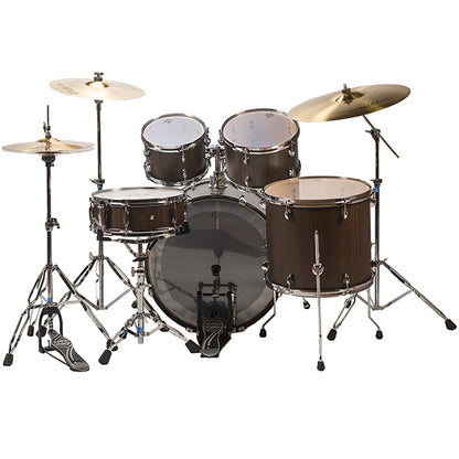 Dixon Soar Series 5 Piece Drum Kit Mahagony Shell 22" Kick with MS-X Istanbul Cymbal Set (Wenge Wood)