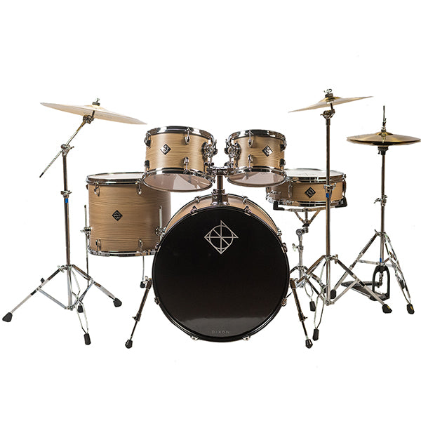 Dixon Soar Series 5 Piece Drum Kit Mahagony Shell 22" Kick with MS-X Istanbul Cymbal Set (Walnut Wood)