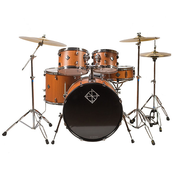 Dixon Soar Series 5 Piece Drum Kit Mahagony Shell 22" Kick with MS-X Istanbul Cymbal Set (Cherry Wood)