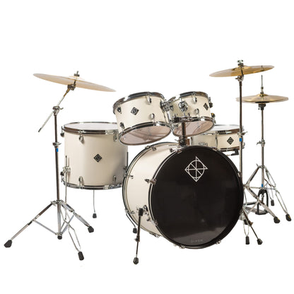 Dixon Soar Series 5 Piece Drum Kit Mahagony Shell 22" Kick with MS-X Istanbul Cymbal Set (Tech White)