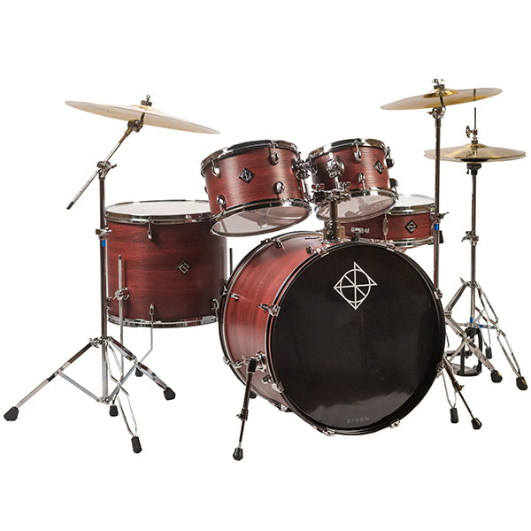 Dixon Soar Series 5 Piece Drum Kit Mahagony Shell 22" Kick with MS-X Istanbul Cymbal Set (Red Wood)