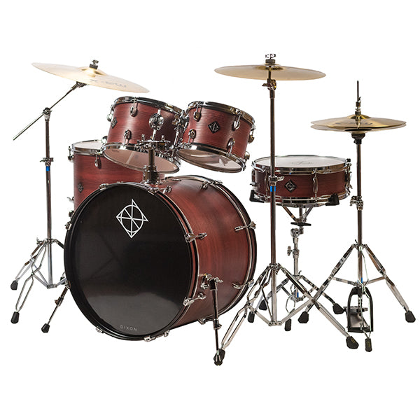 Dixon Soar Series 5 Piece Drum Kit Mahagony Shell 22" Kick with MS-X Istanbul Cymbal Set (Red Wood)