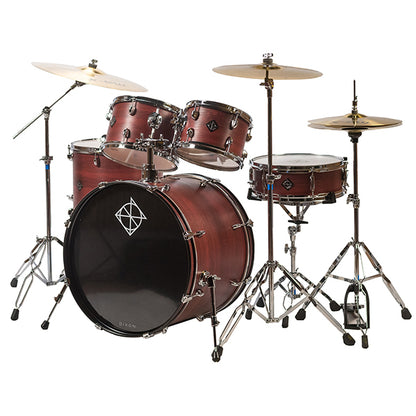 Dixon Soar Series 5 Piece Drum Kit Mahagony Shell 22" Kick with MS-X Istanbul Cymbal Set (Red Wood)