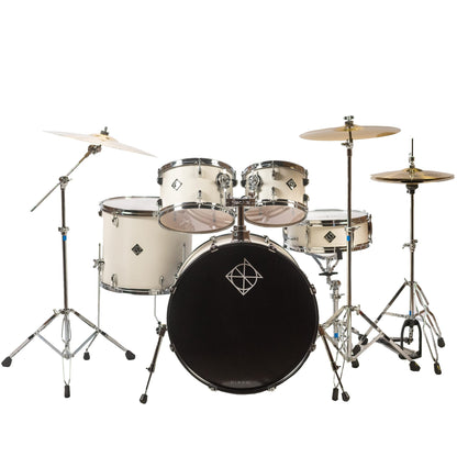 Dixon Soar Series 5 Piece Drum Kit Mahagony Shell 22" Kick with MS-X Istanbul Cymbal Set (Tech White)