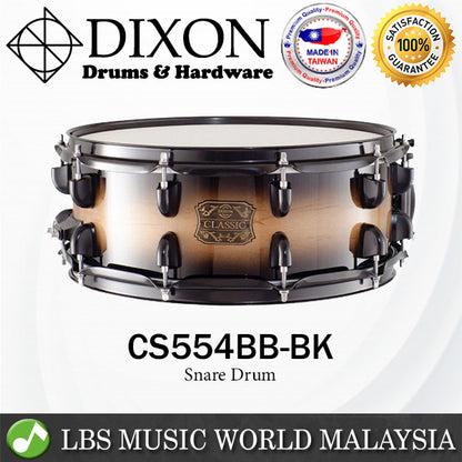 Dixon CS554BB-BK 14 Inch X 5.5 Inch Classic Wood Natural to Black Burst Snare Drum (CS554BBBK CS554BB BK)