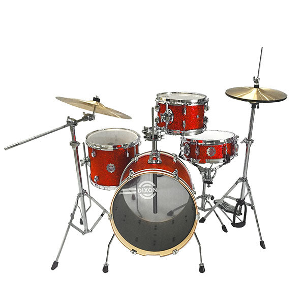 DIXON Drum Set Jet Set Plus Silent Drum set Red Sparkle Travel Drum Kit