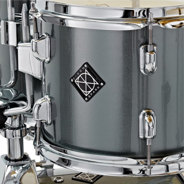 Dixon Spark SP520AGM Drum Set Complete Standard 5 Piece Drum Kit Bundle Gun Metal