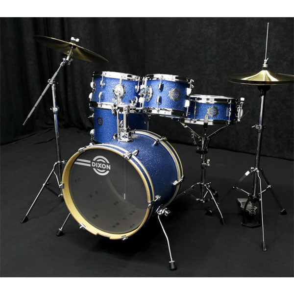 DIXON Drum Set Jet Set Plus Silent Drum set Blue Sparkle Travel Drum Kit