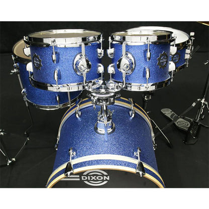 DIXON Drum Set Jet Set Plus Silent Drum set Blue Sparkle Travel Drum Kit