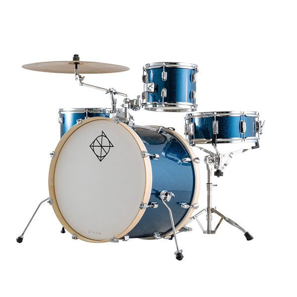 Dixon Spark SP522AOBS Drum Set Complete Standard 5 Piece Drum Kit Bundle Ocean Blue Sparkle