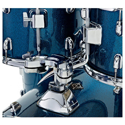 Dixon Spark SP522AOBS Drum Set Complete Standard 5 Piece Drum Kit Bundle Ocean Blue Sparkle