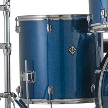 Dixon Spark SP522AOBS Drum Set Complete Standard 5 Piece Drum Kit Bundle Ocean Blue Sparkle