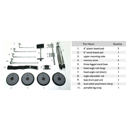 Dixon PDP1507 5 Piece Drum Practice Pad Set Complete Hardware (PDP 1507)