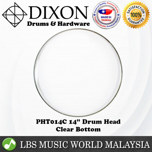 Dixon 14" PHT014C Clear Bottom Resonant Drum Skin Head DrumHead for Snare Tom (PHT014)