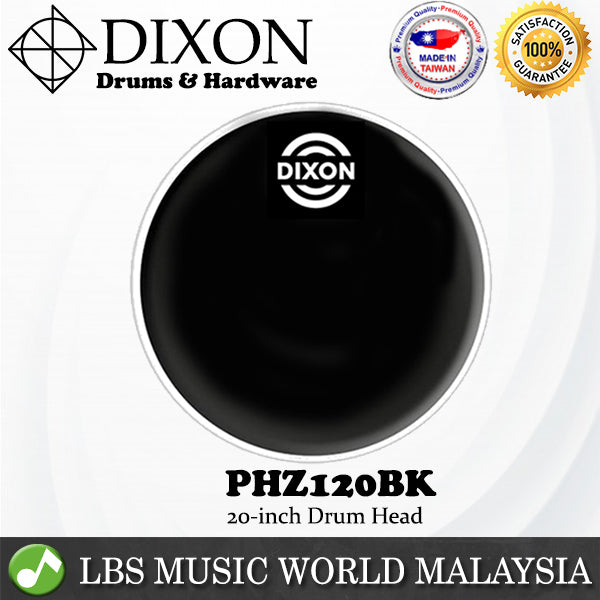 Dixon 20" PHZ120BK-DIX Black Drum Skin Head Drumhead For Tom Bass Set Kit (PHZ120BK)