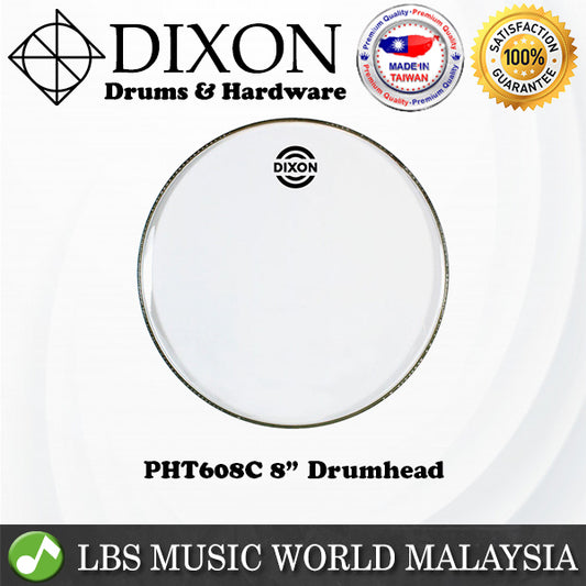 Dixon 8" PHT608C Clear Drum Skin Head Drumhead For Tom Snare Set Kit (PHT608)