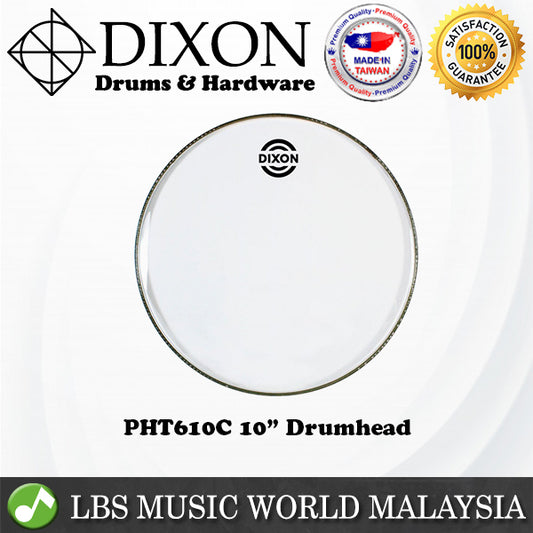Dixon 10" PHT610C Clear Drum Skin Head Drumhead For Tom Snare Set Kit (PHT610)