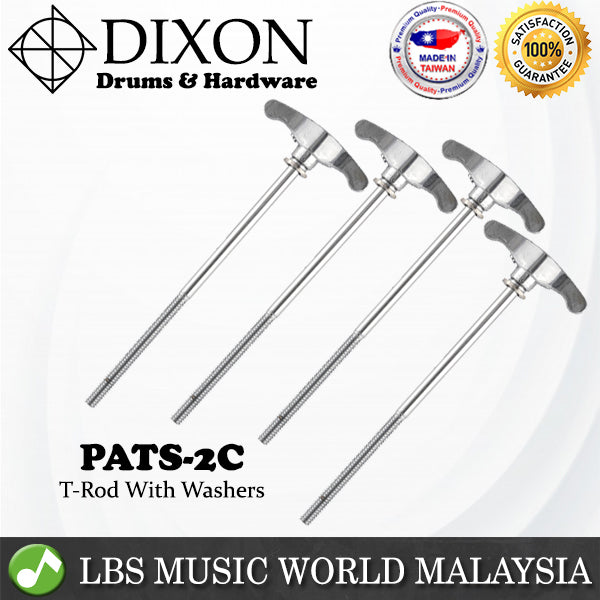 Dixon PATS-2C-HP 4 Piece 110mm Bass Drum Tension Rod With Washer Screw Holder (PATS2CHP)